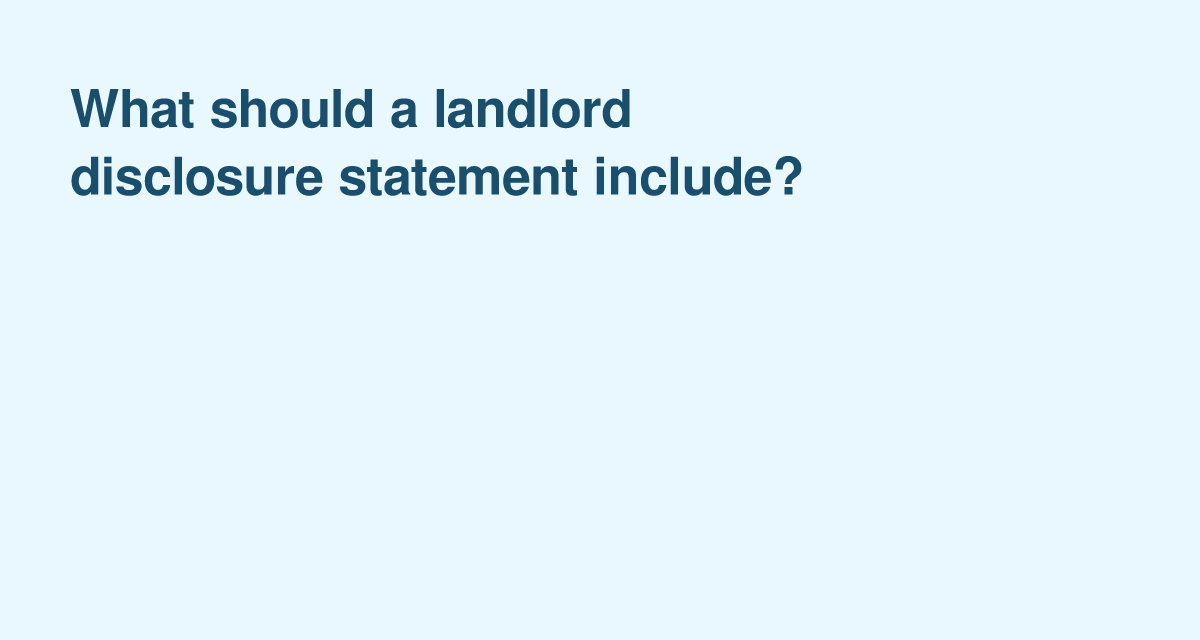 Key Disclosures Landlords Should Include in a Rental Statement