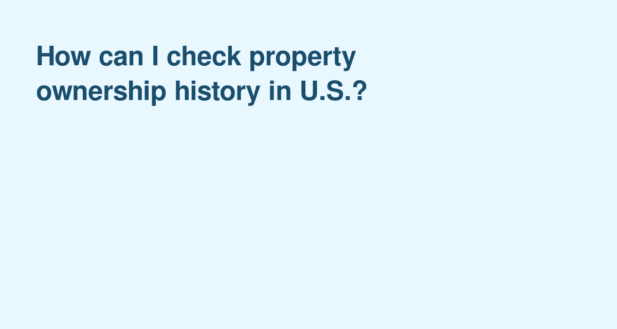 How to check property ownership history